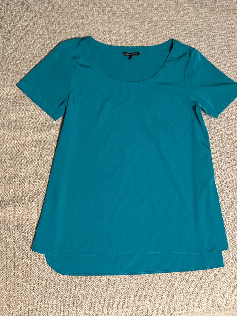 Banana Republic Teal Short-Sleeve Scoop Neck Blouse